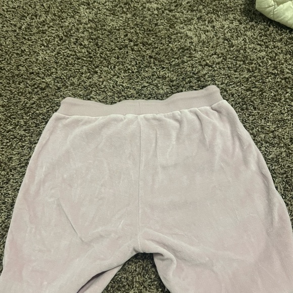 Baby pink velour low rise sweat pants - Picture 2 of 3